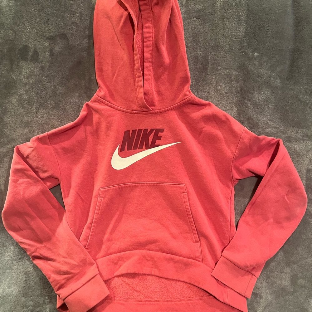 Nike Kids Pink Hoodie High-low Cropped